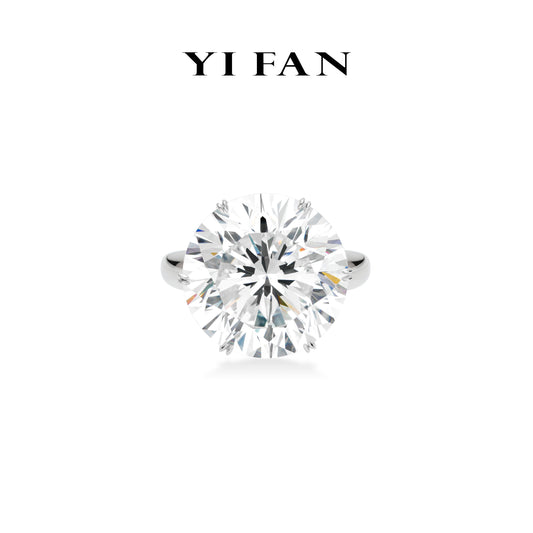 High Jewelry collection:Lab Created Gemstones White Big Round-cut 70 karat Ring #10246