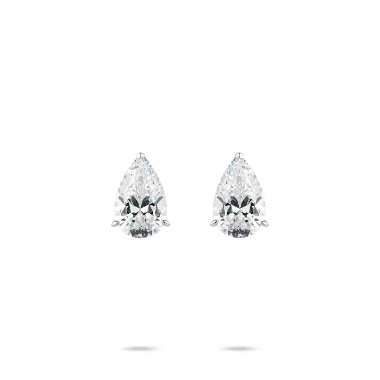 #30497-FD Newbie's Gift Eco Diamond Pear White Earrings