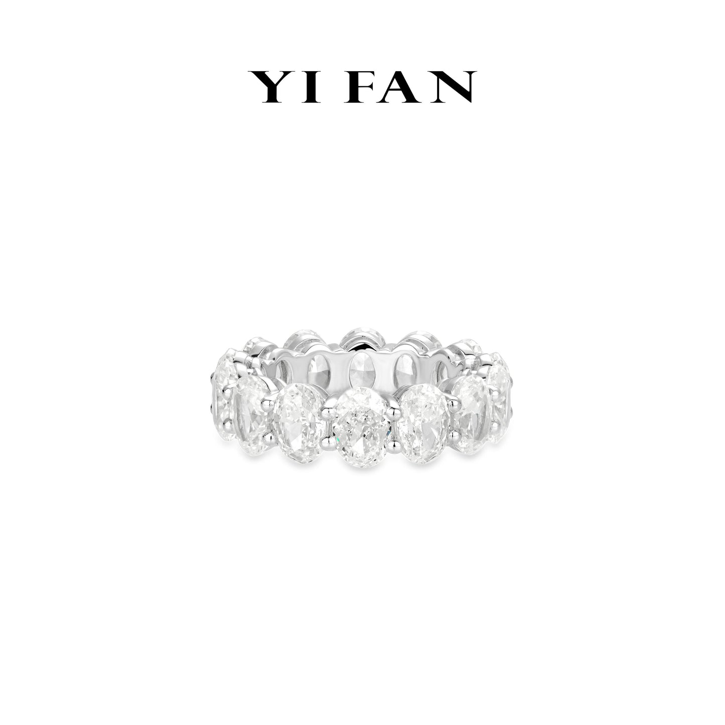 #10128 Lab Created Gemstones White Oval-cut tennis Ring 1.5ct/each #07006