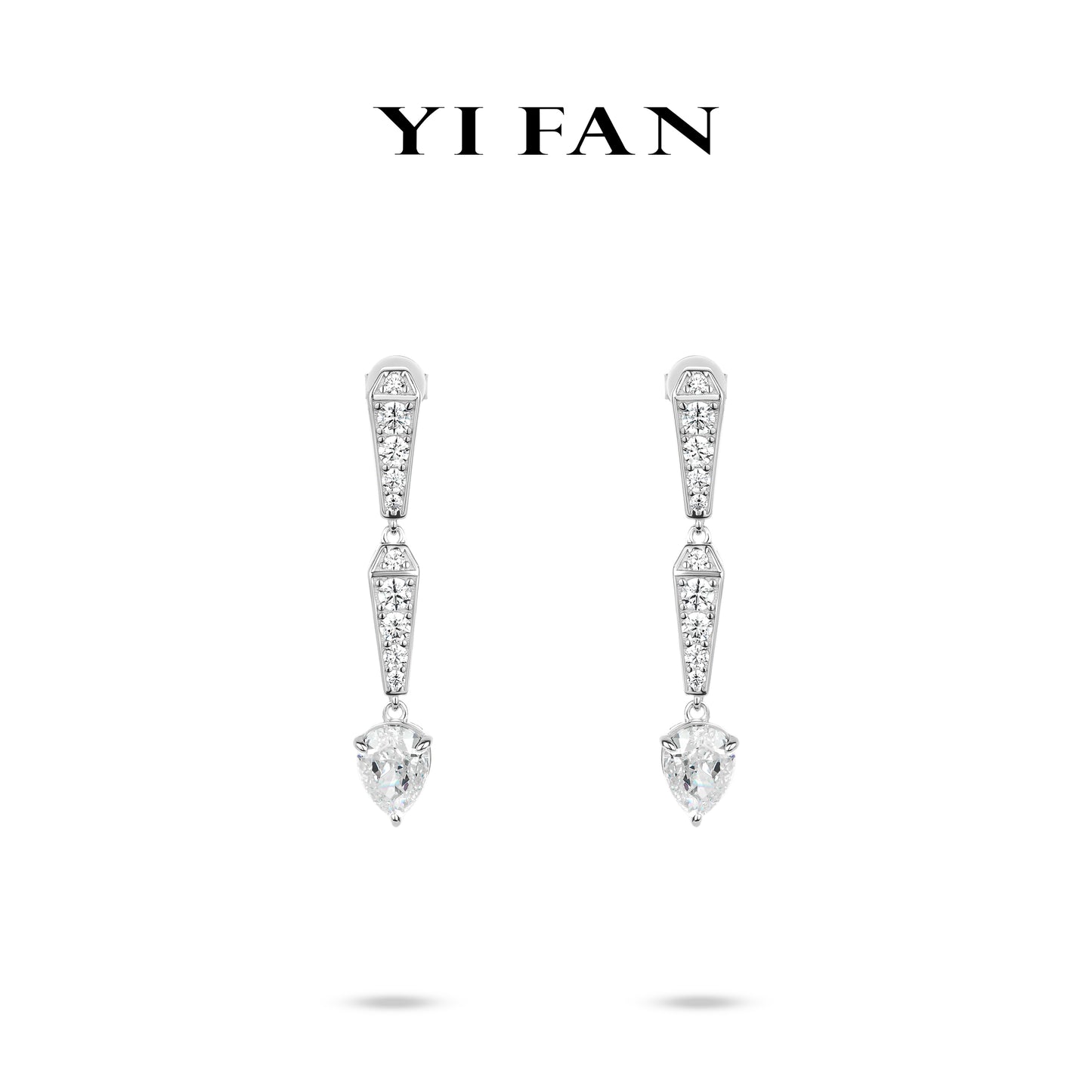 Ethereal Sparkle Collection: Modern "Dual Starlight Elegance" unique Serpentine Dangle Earrings #30043 #03095