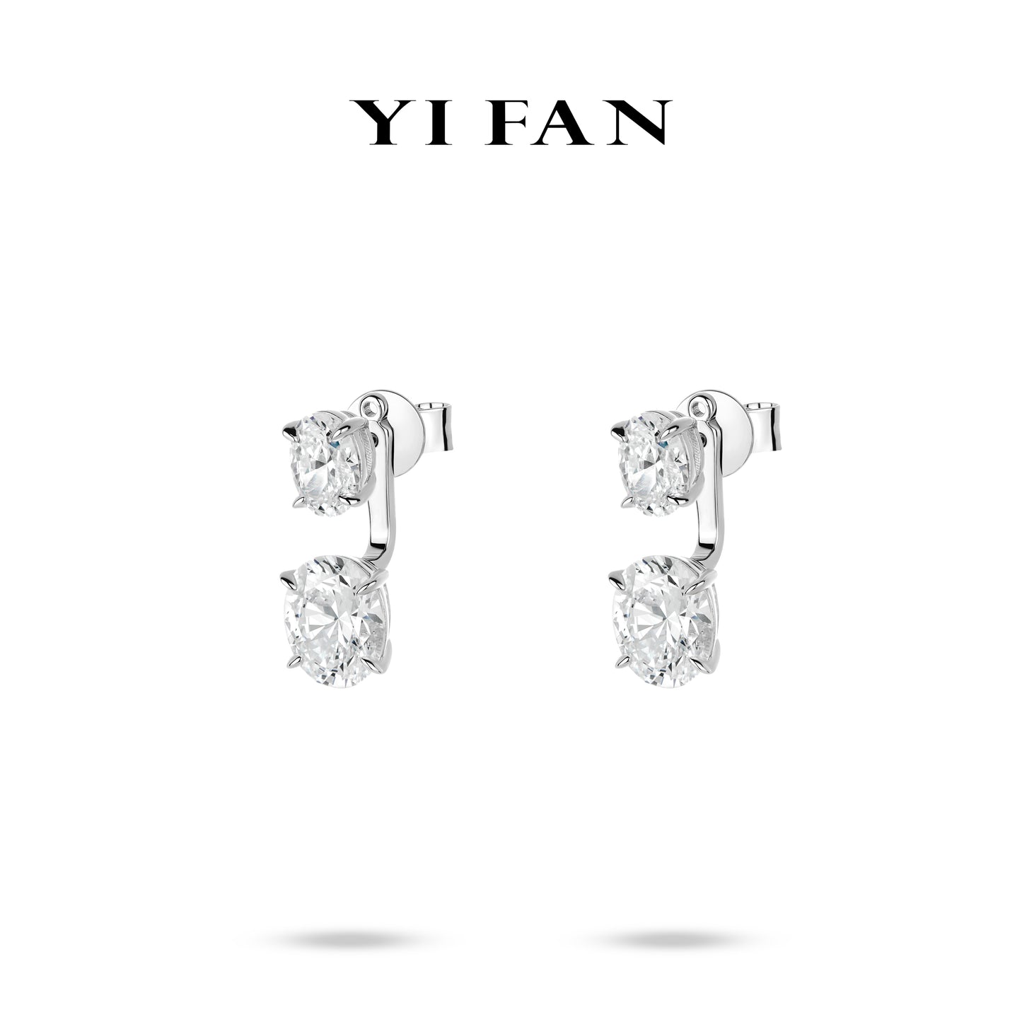 Pure Radiance Collection: Modern "Brilliant Garden In The Air" exquisite Oval Earrings #30059