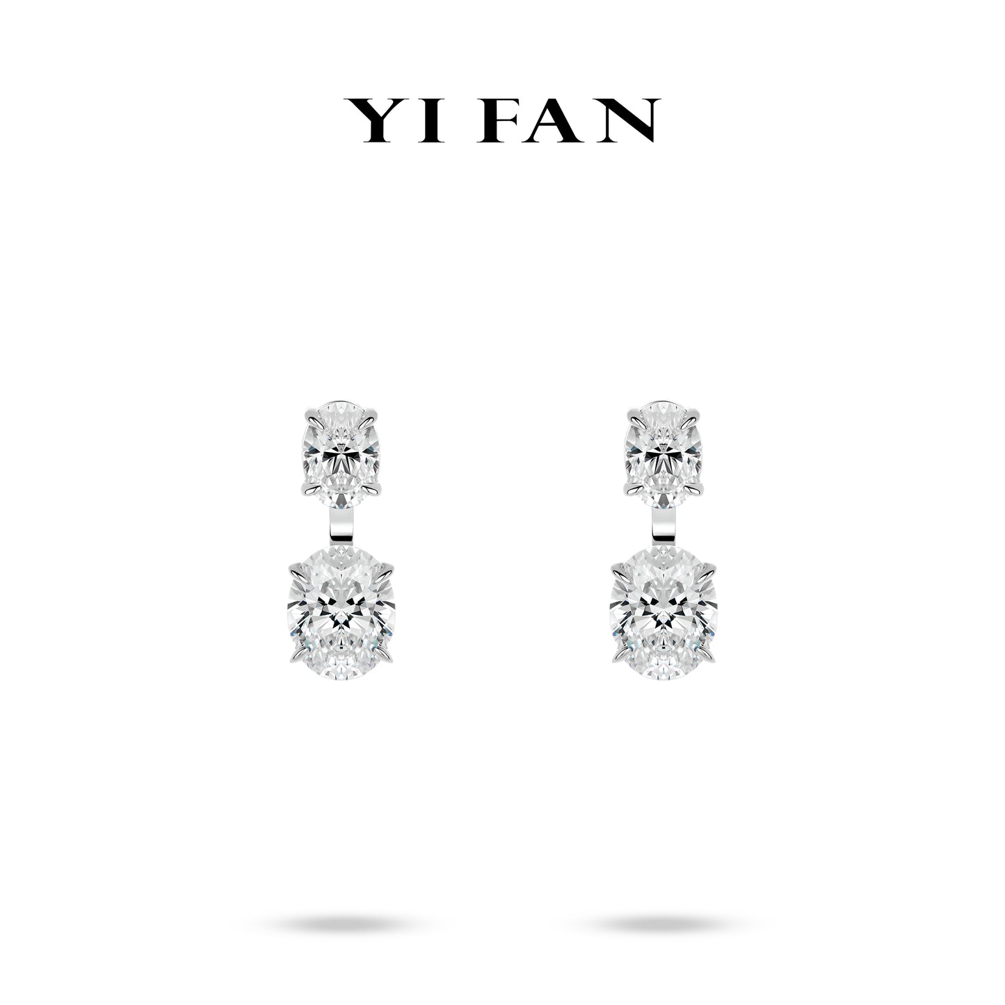 Pure Radiance Collection: Modern "Brilliant Garden In The Air" exquisite Oval Earrings #30059