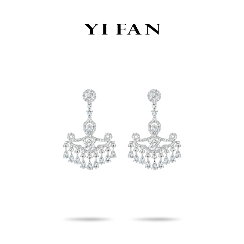Ethereal sparkle Collection: Modern "Limited edition Court-style lace lamp design " exquisite Dangle Earrings #30115