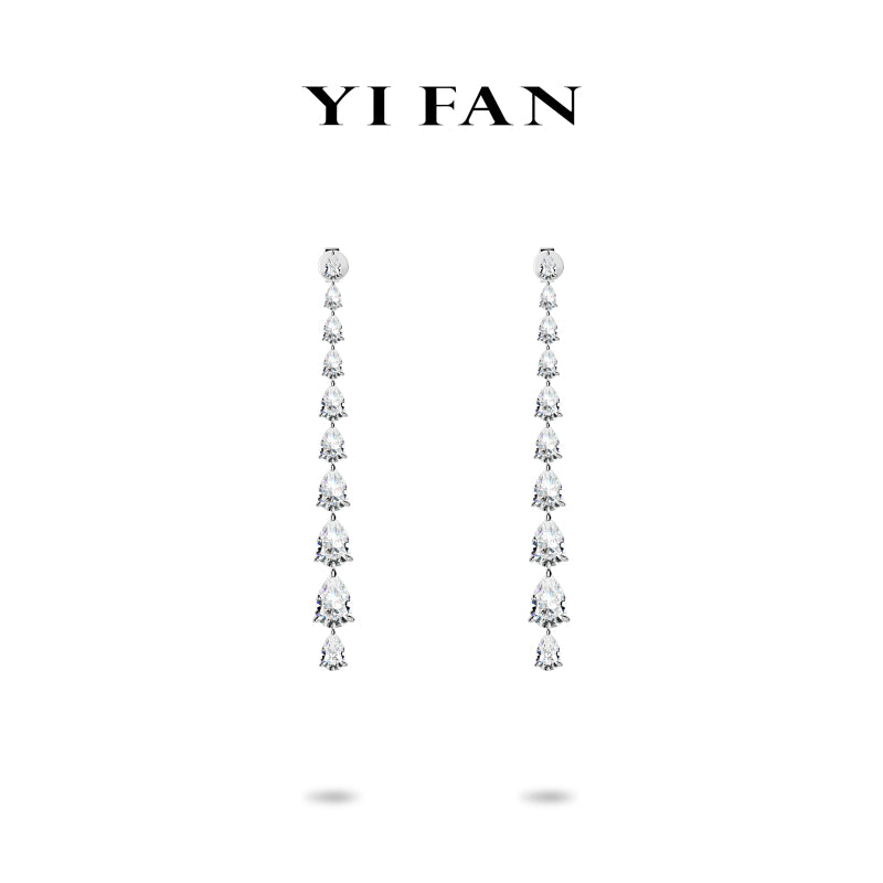 Ethereal sparkle Collection: Modern "lcy Gradient Droplets " exquisite Dangle Earrings #30140