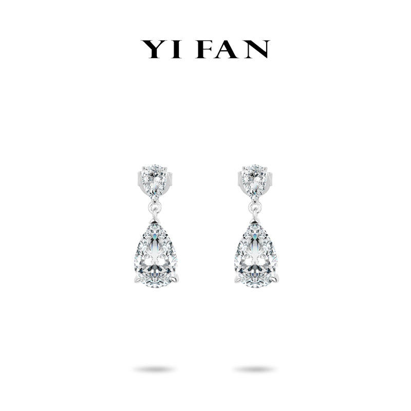 Pure Radiance Collection: Modern "Brilliant Cherished Desire" exquisite Pear Earrings