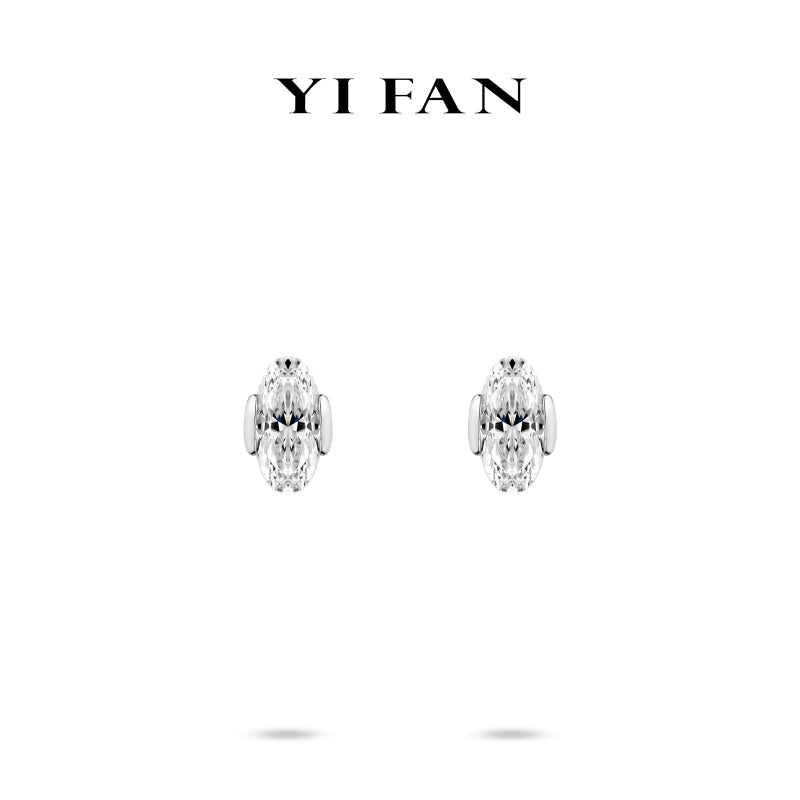 Pure Radiance Collection: Modern "Narrow Oval-cut" exquisite Earrings #30210