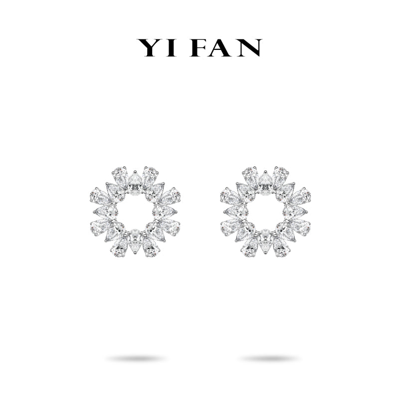 Ethereal Sparkle Collection: Modern "Cosmic Halo" exquisite Earrings #30246