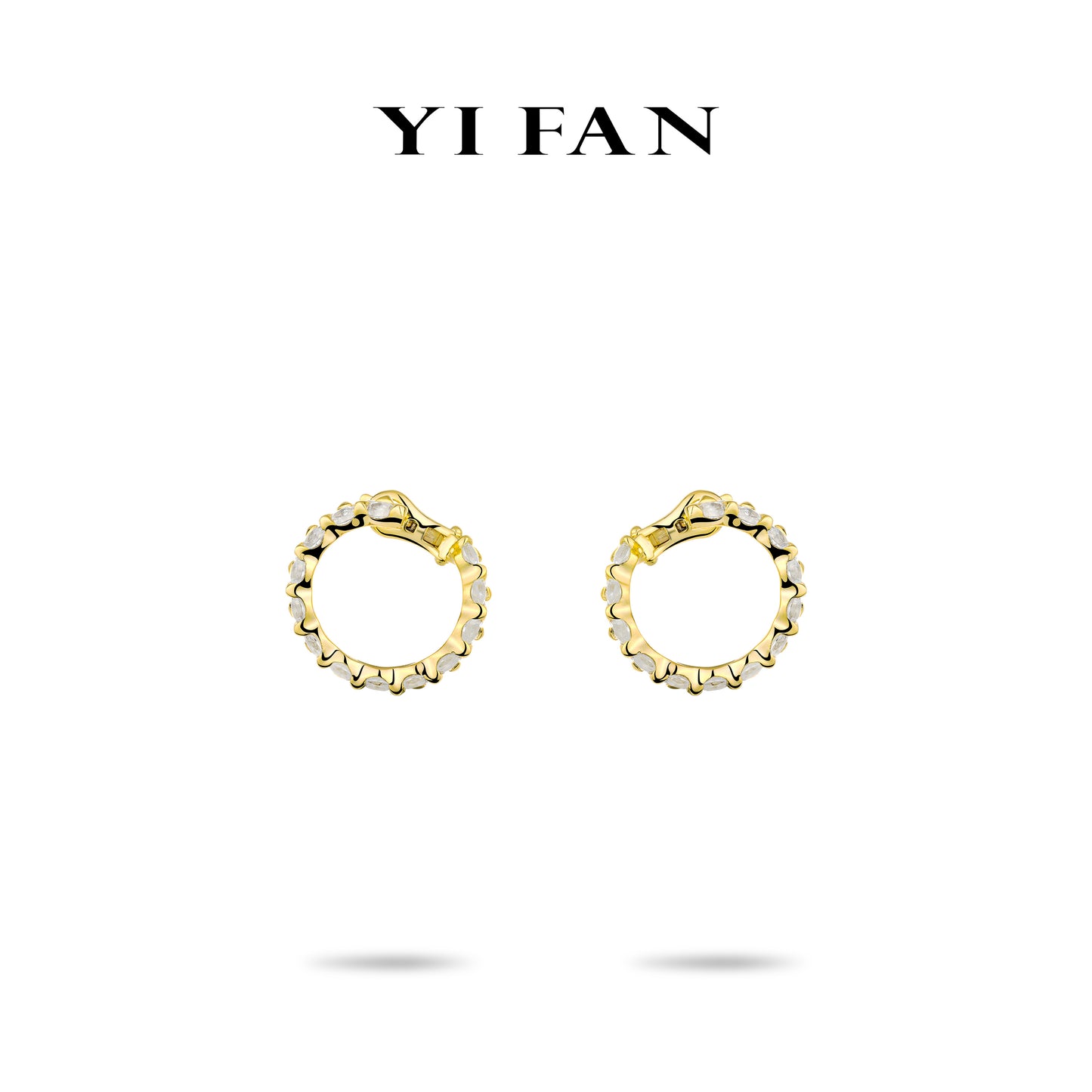 Golden time collection:Modern"Oval by Oval" Matching Unique Hoop Earrings #3398