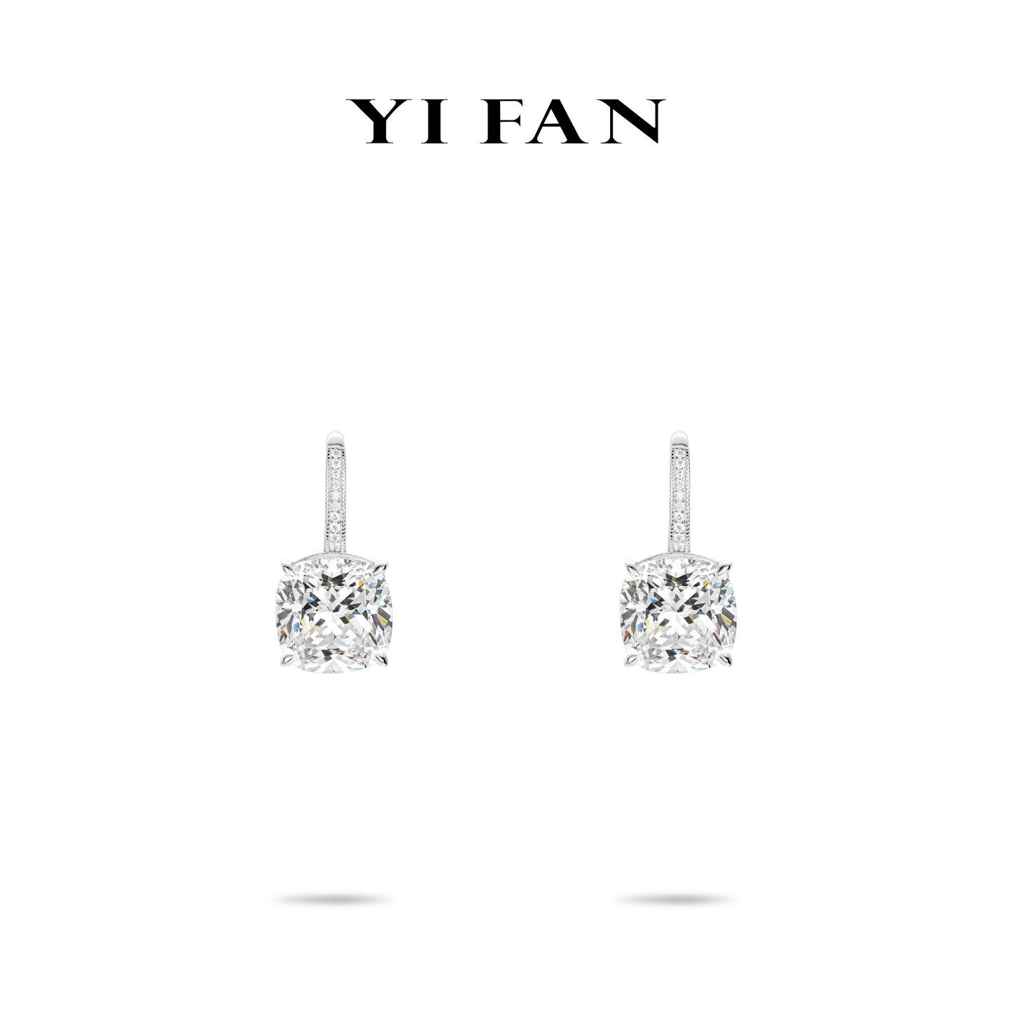 Wedding collection: G color lcy-cut"Modern Rock" Engagement/Wedding Earrings #3438