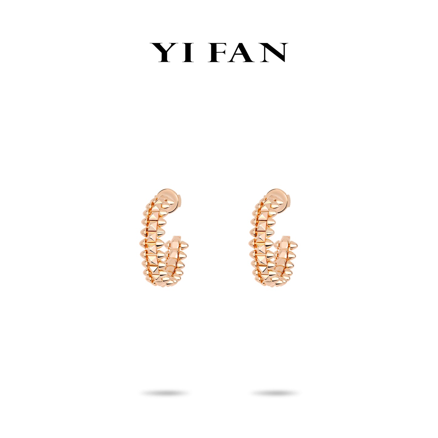 Rose-gold Fever collection: Modern "Rose Rivet" Hoop Earrings #3522