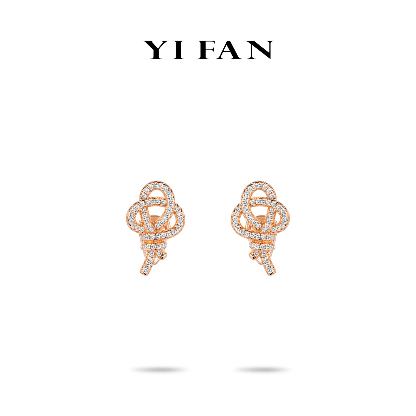Rose-gold Fever collection: Modern "Twisted Hollow Key" Earrings #3569