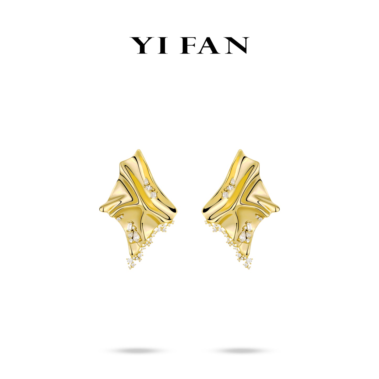 Minimalist collection: Brilliant "Golden oversized inlay" delicate vintage style earrings #3612