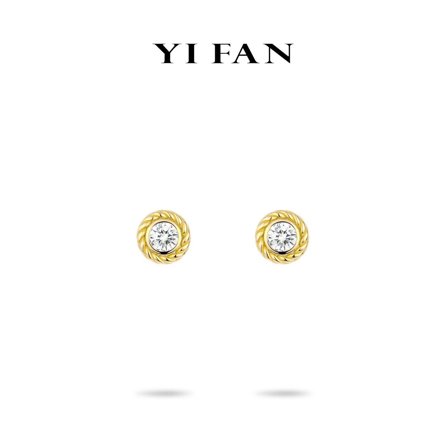 Minimalist collection: Modern "Golden carved edge rotating" versatile Ear Studs(Unisex) #3615