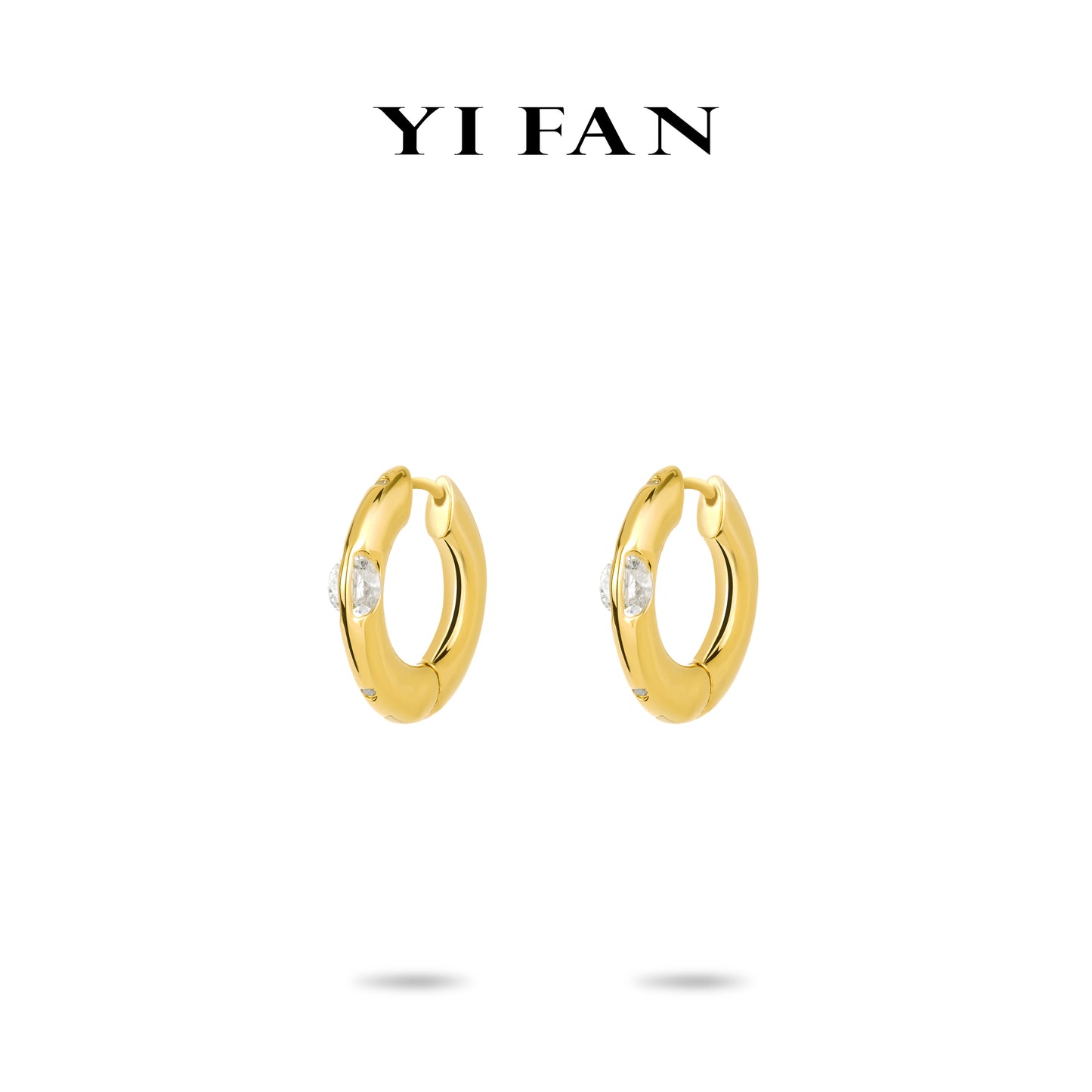 Limited Minimalist collection: Brilliant "Golden Flipped" delicate Hoop Earrings #3617 #01012