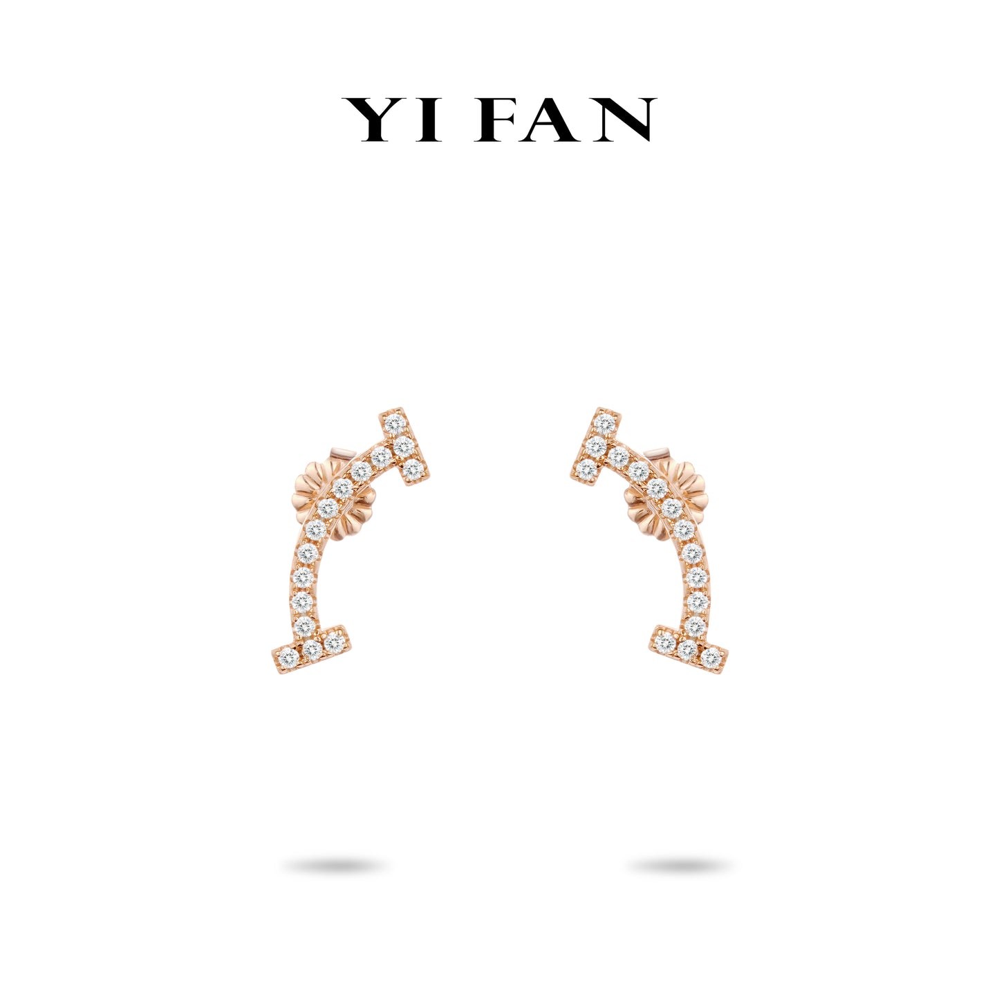 Rose-gold Fever collection: Modern "Classic smile" Earrings #3619