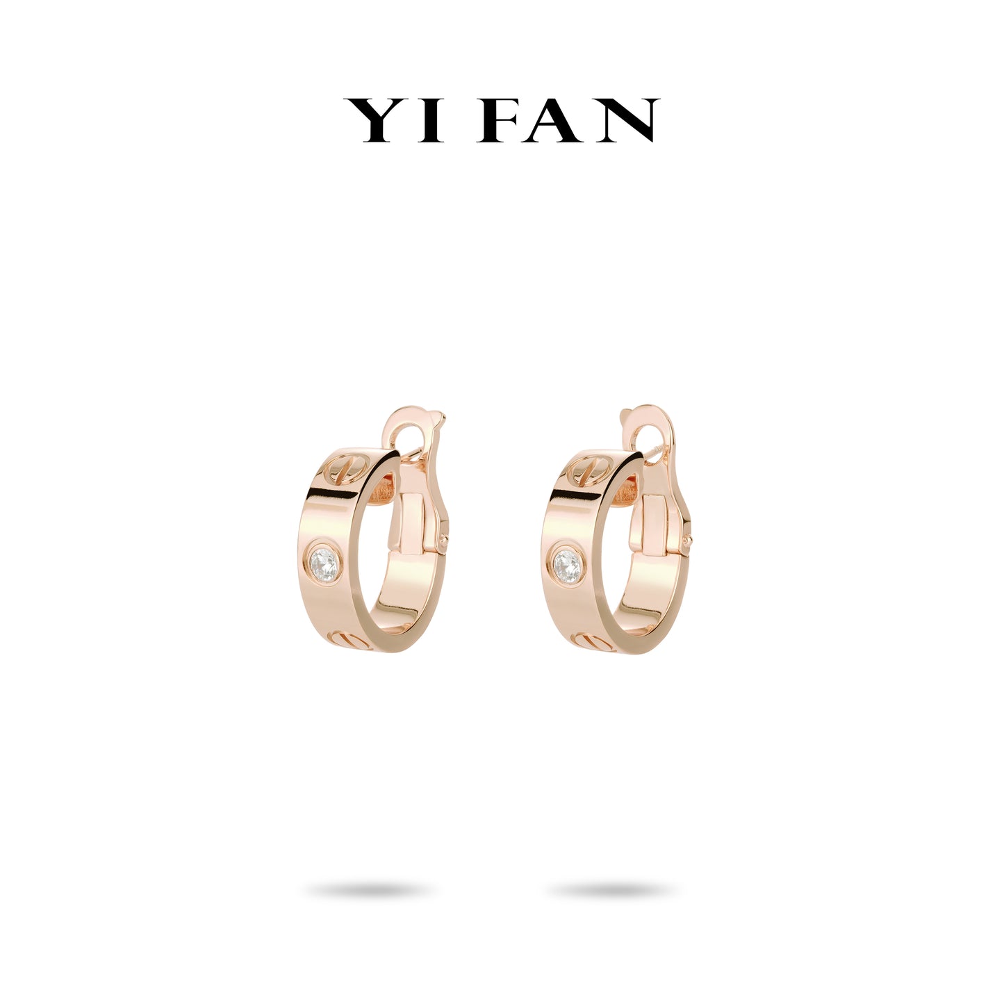 Rose-gold fever collection: Modern "Bright Love" CNC Earrings #3769 #05002