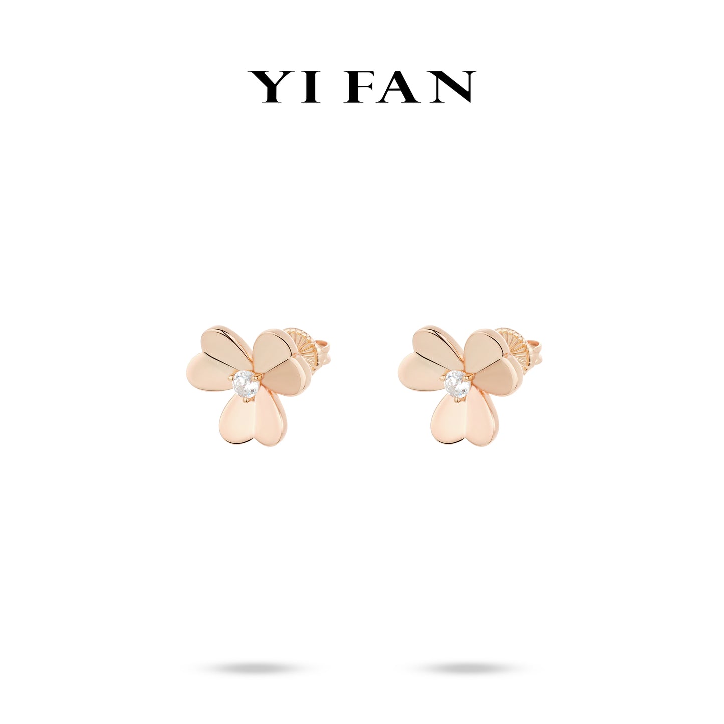 Rose gold collection: "2 Lucky Clovers" detailed Earrings #3795 #05005