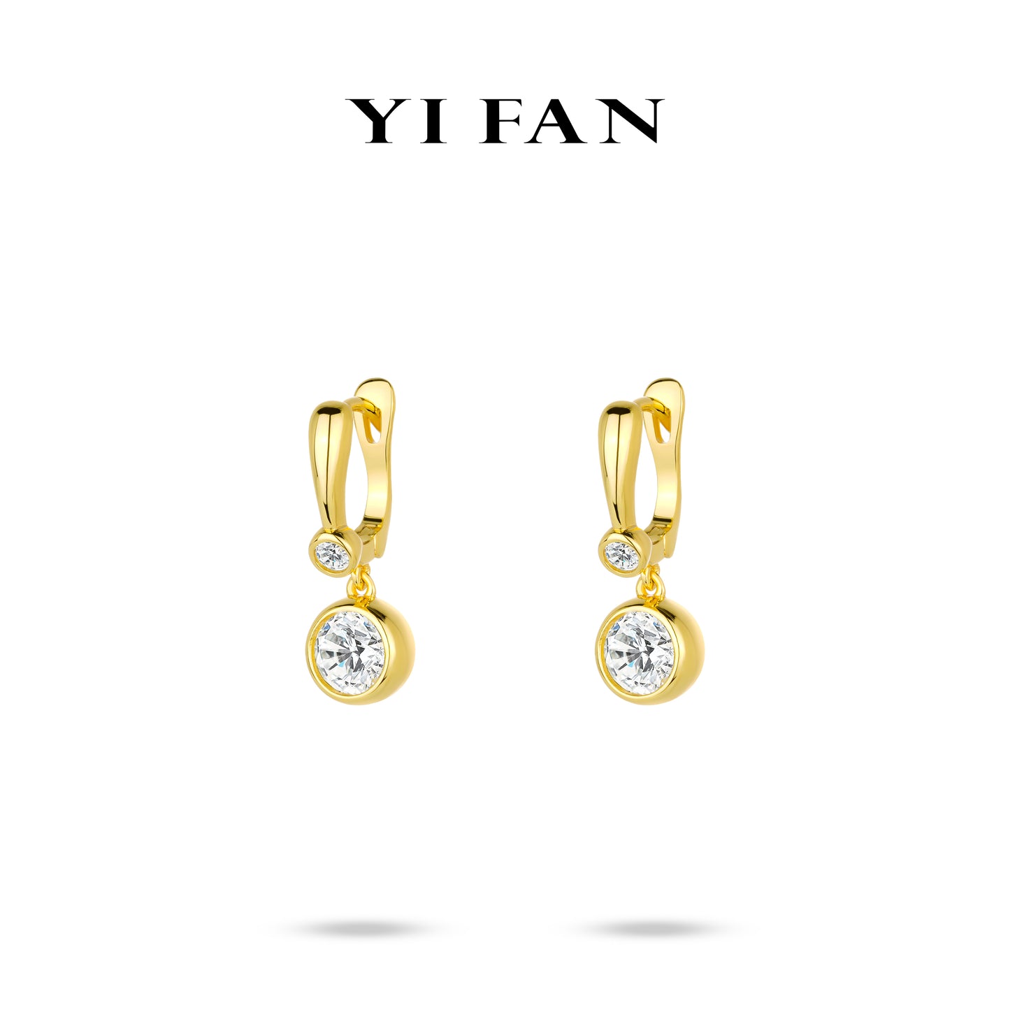 Christmas 2024 collection: Modern "Golden Brilliant Jingle Bells" Dangle Earrings #3798 #01035