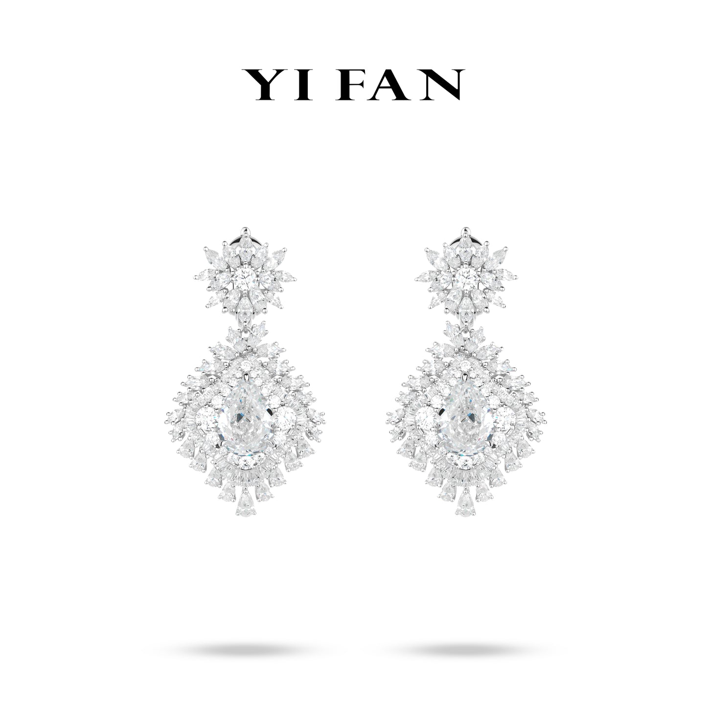 High Jewelry collection: Luxury G color "The light of the Universe" magnificent dangle Earrings for Banquet. #3801