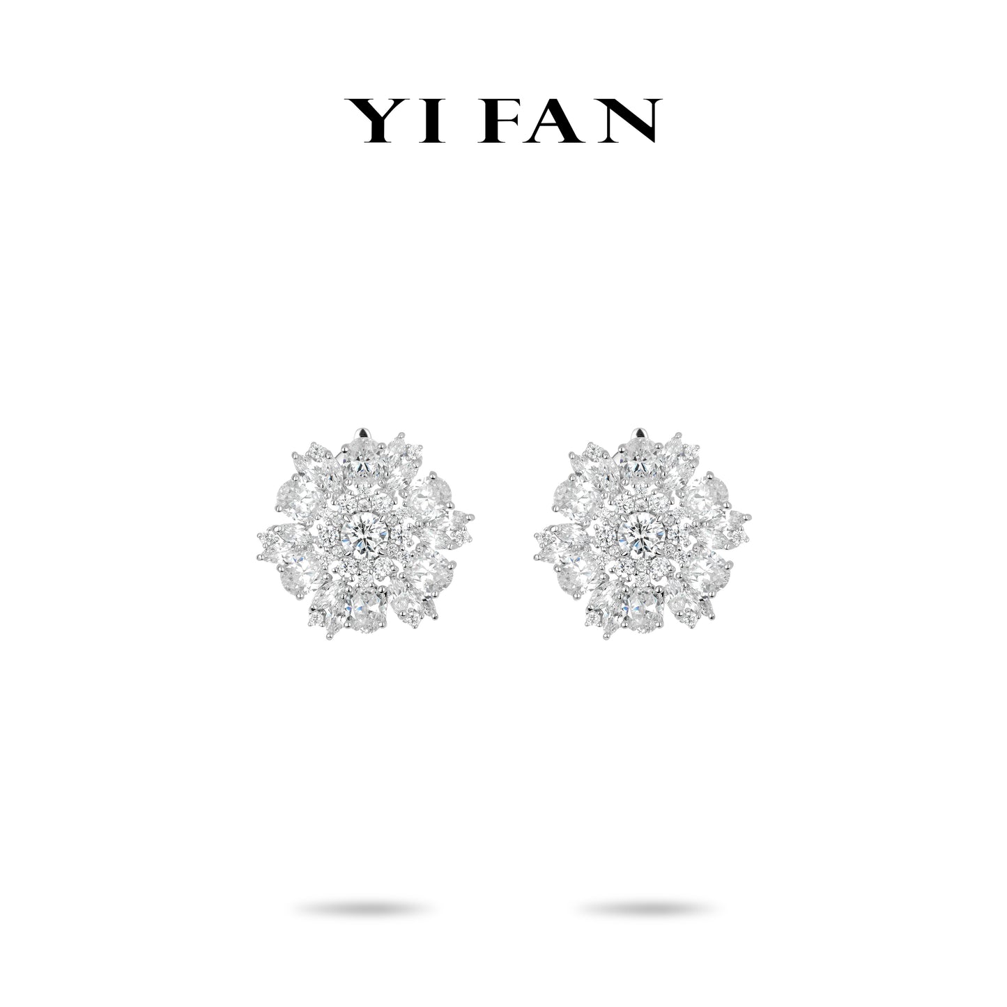 #3834 Wedding Collection: Modern "Icy Snow Symphony Sparkle" exquisite Eco Diamonds Earrings #03099