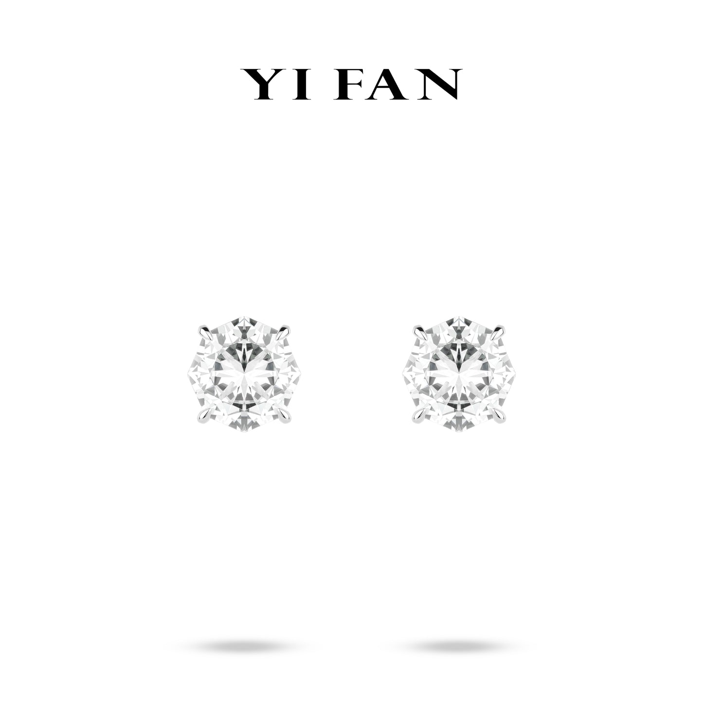 Wedding collection: Modern "Round Brilliant Heaven" detailed Earrings ( 6 carat) #3854