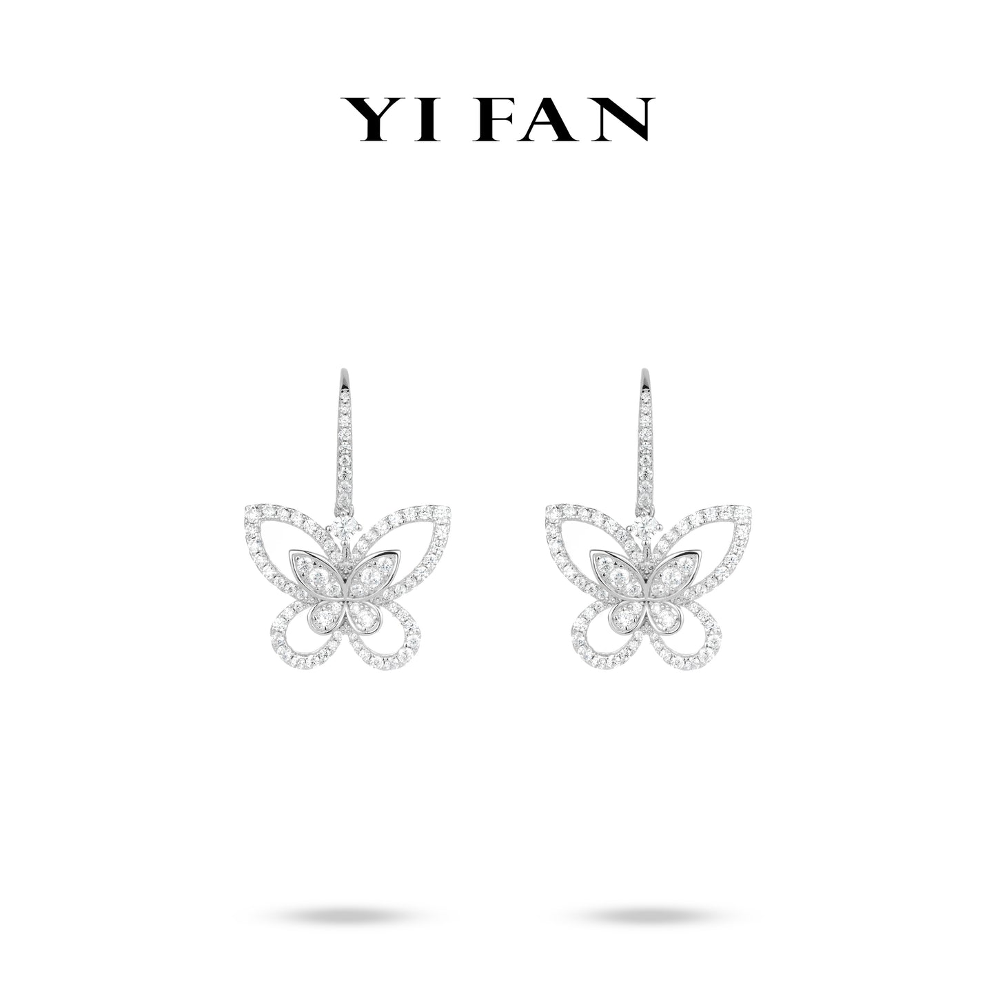 Animal collection: Mixed-cuts"Dream butterfly" detailed Earrings #3855