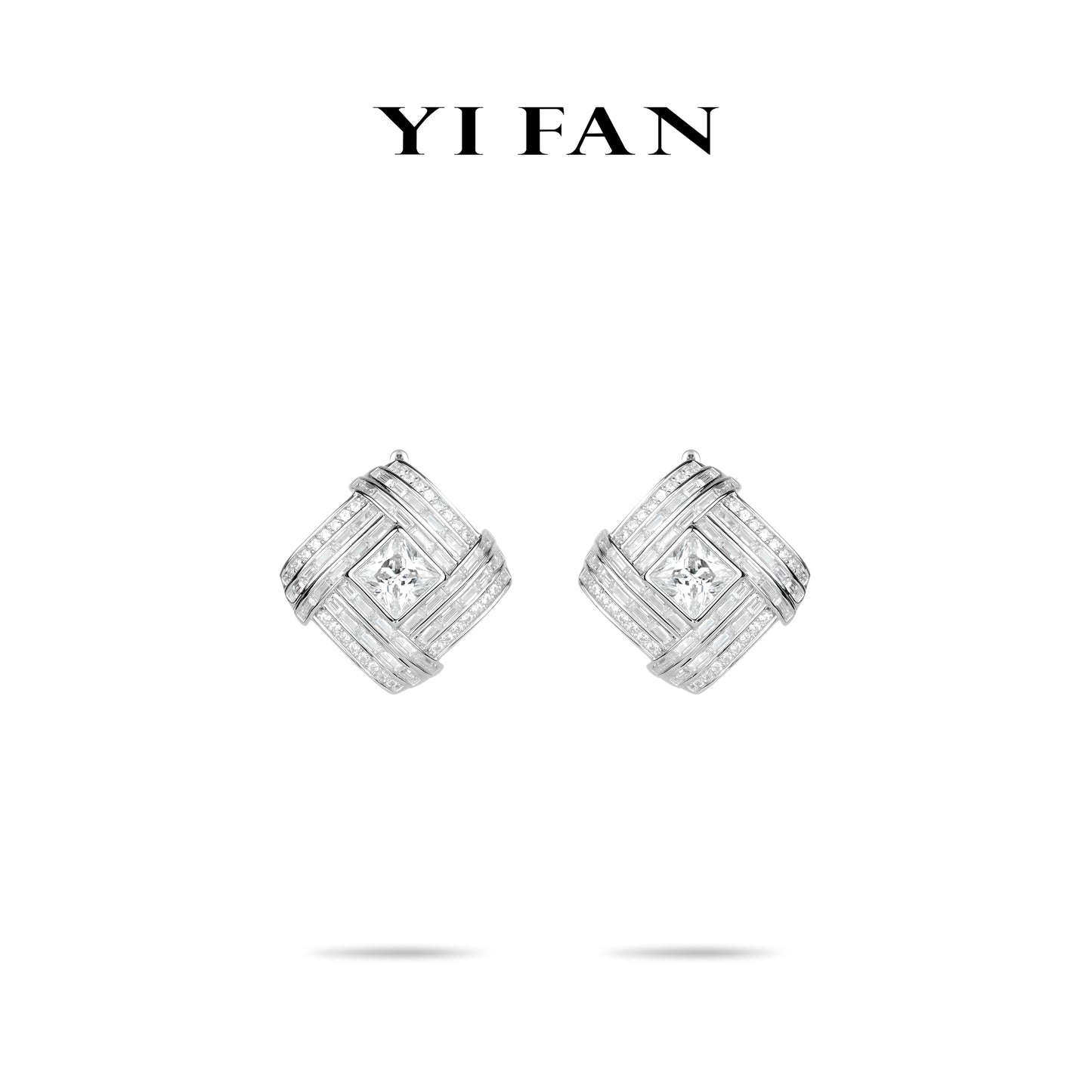 Wedding collection: Modern "Brilliant Twist Dimension" exquisite Earrings #3891