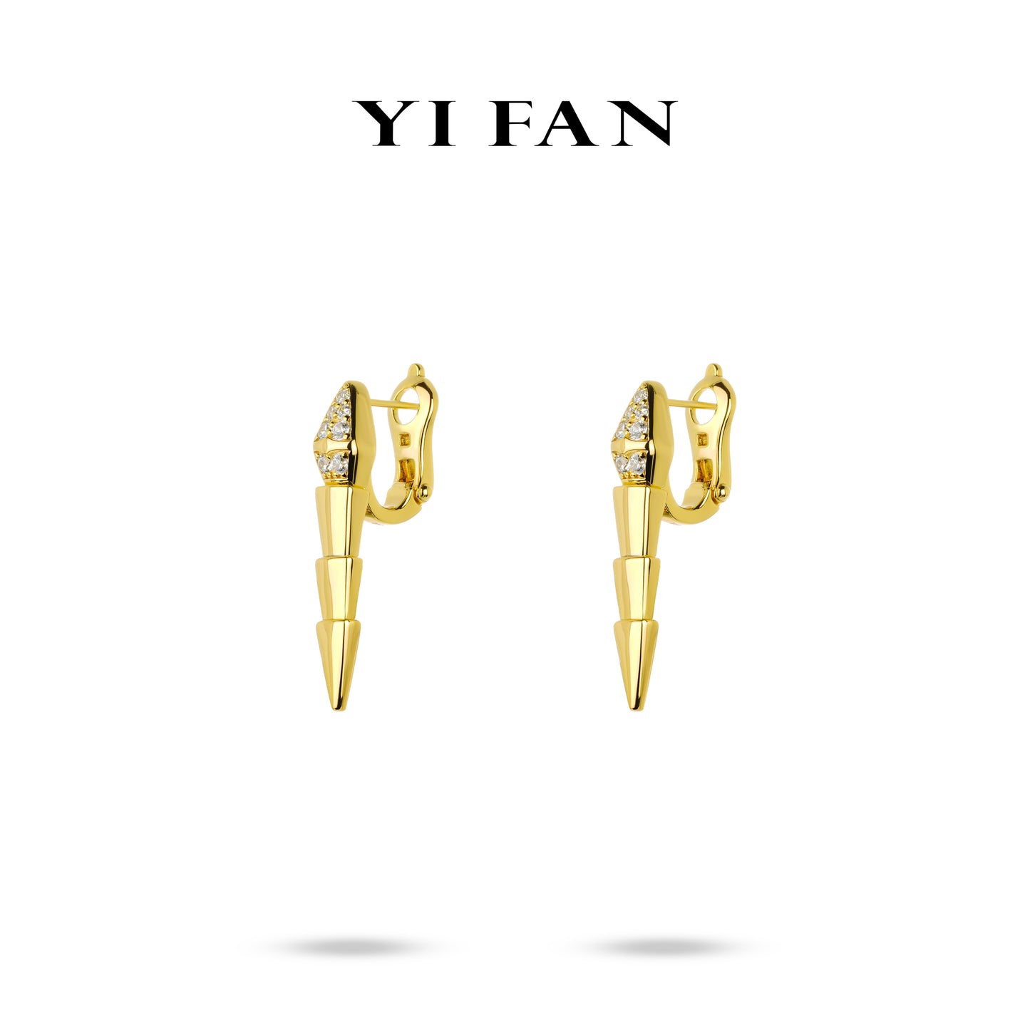 Limited Welfare exclusive for 2025 (the Year of Snake) Animal collection: Modern "Golden Green Serpent" exquisite Earrings #3893