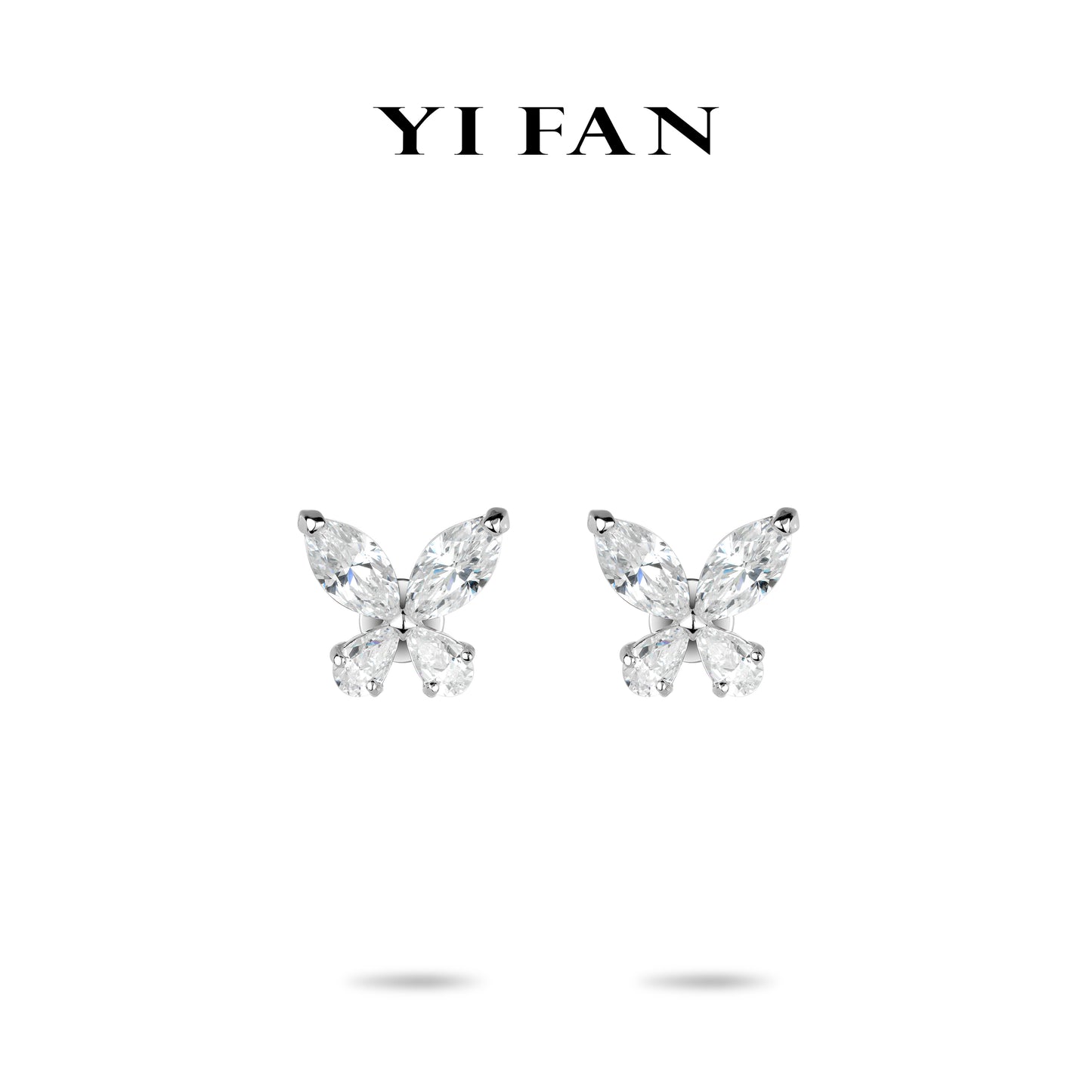 Minimalist colection: Modern"Marquise & Pear cuts Brilliant Butterfly"delicate Earrings #3897 #03087