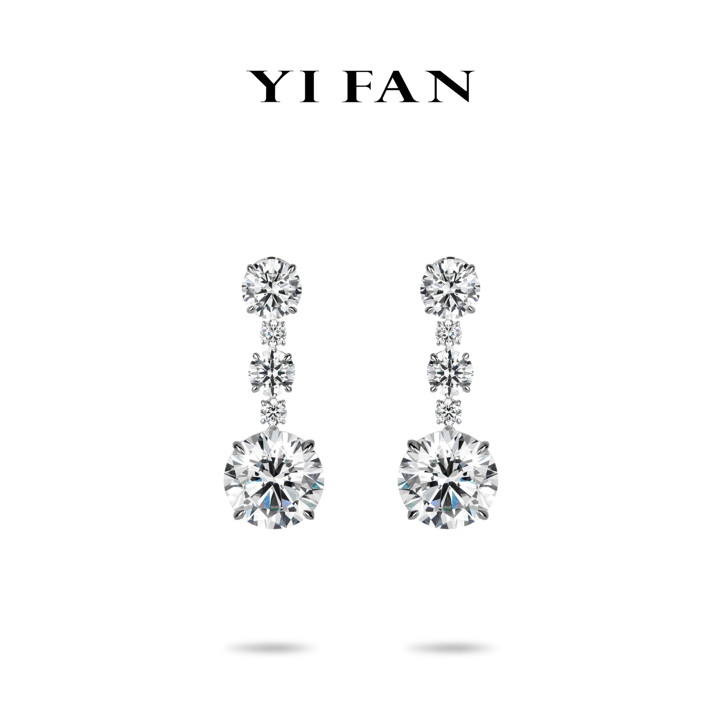 Wedding collection: Lab Created Gemstones exquisite white round-cut earrings 20 karat #3904
