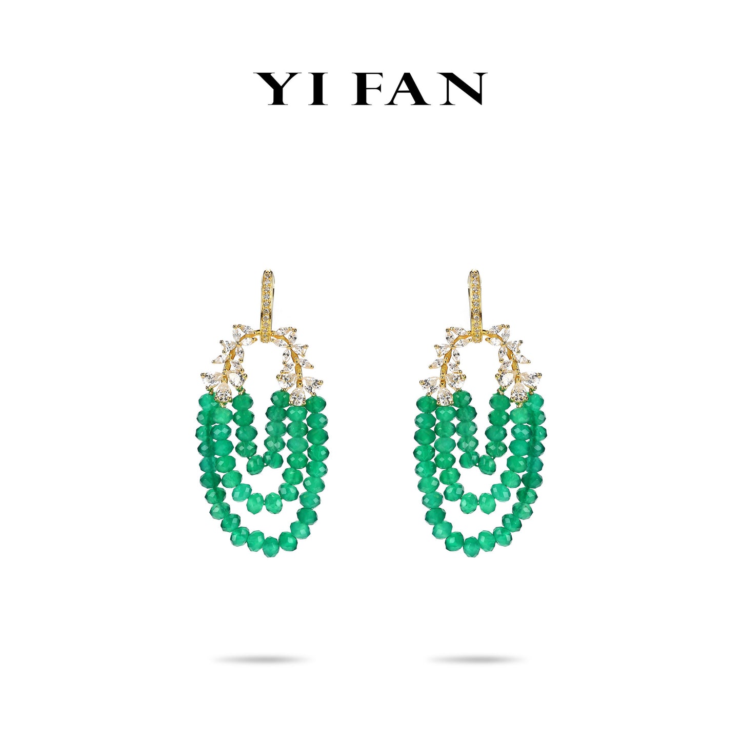 Spring Collection:Lab Created Gemstones Emerald(green) Earrings 925 sterling silver