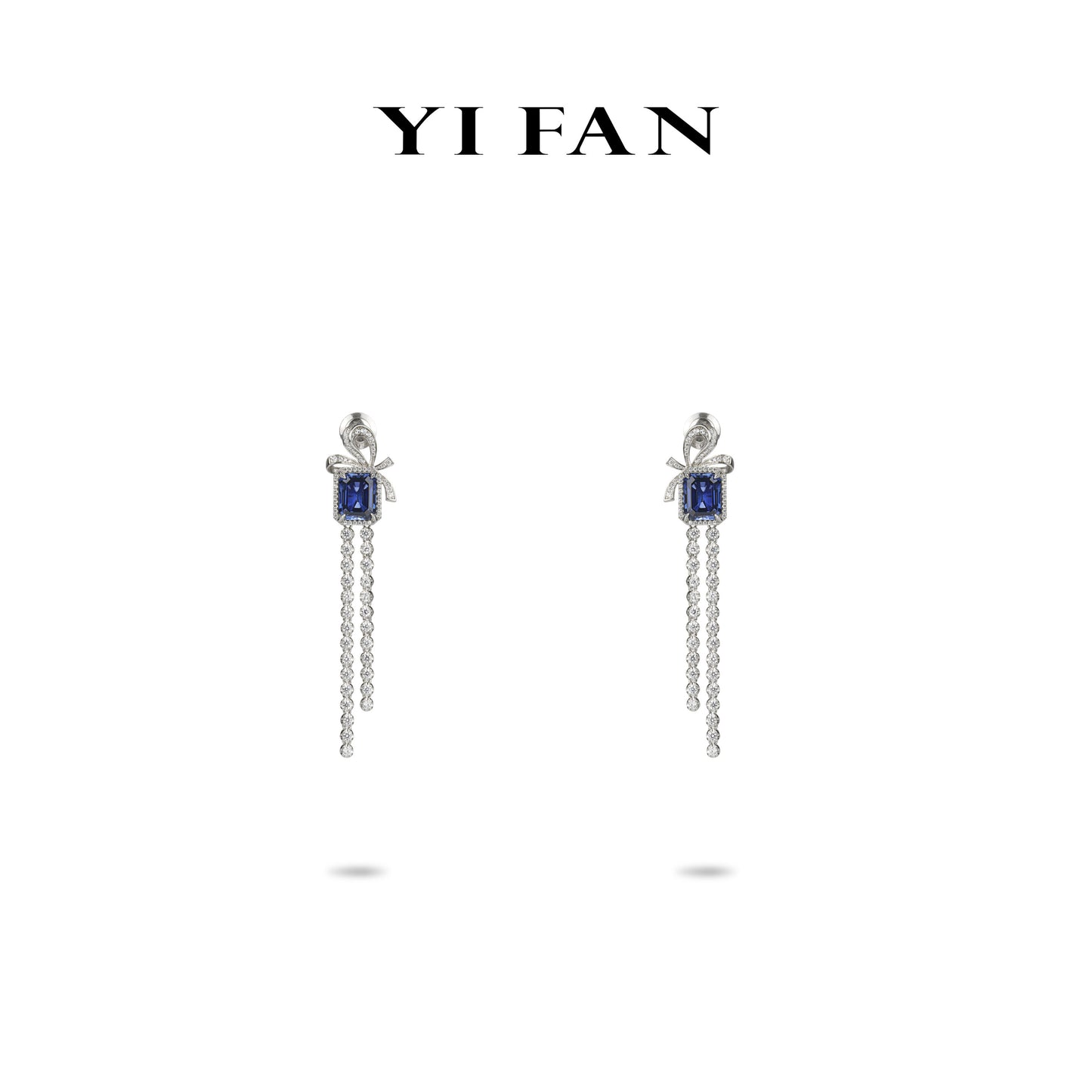 Lab Created Gemstones Sapphire(bule) Earrings 925 sterling silver