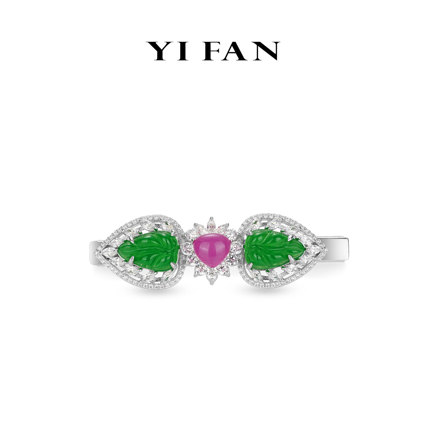 Spring Collection:Modern Green chalcedony beads hairclip