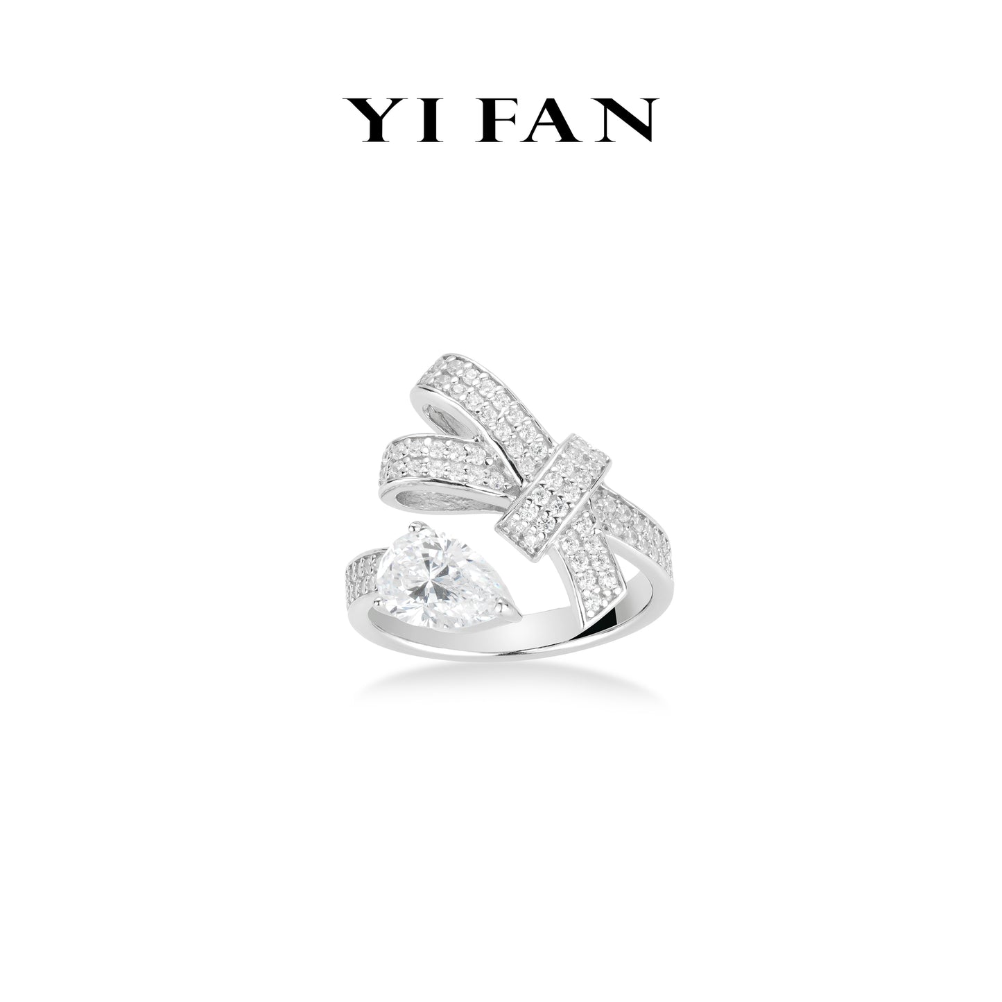 Wedding collection: Modern "Pretty Bow-tie"Pear-cut Ring #1116 #03006