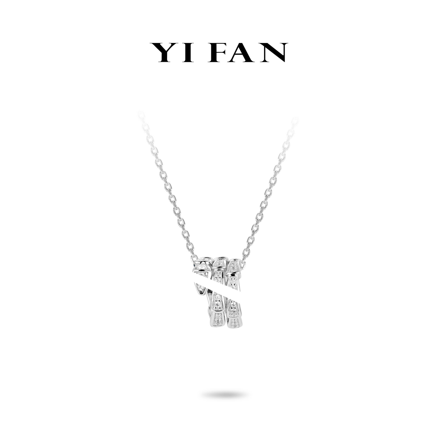 Lab Created Gemstones White Snake Necklace 925 sterling silver #3.25 #03005