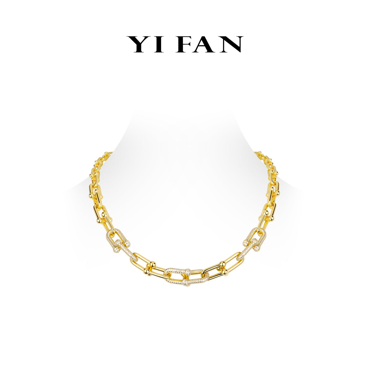 Minimalist collection:"Golden Hook-ups"Modern Necklace #425 #01008