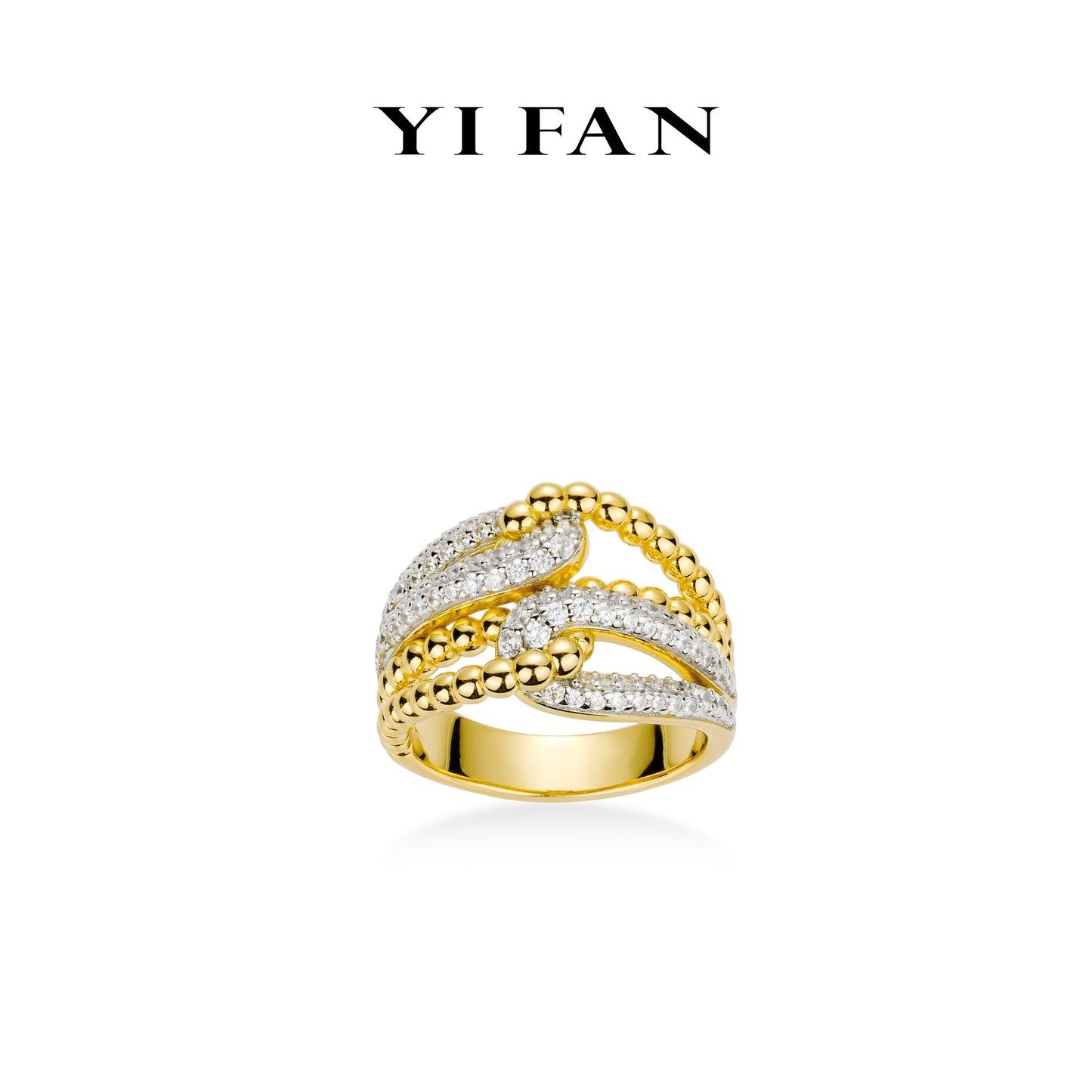 Golden time collection:Modern Summer Time "Sterling silver mixed" design Ring #1663