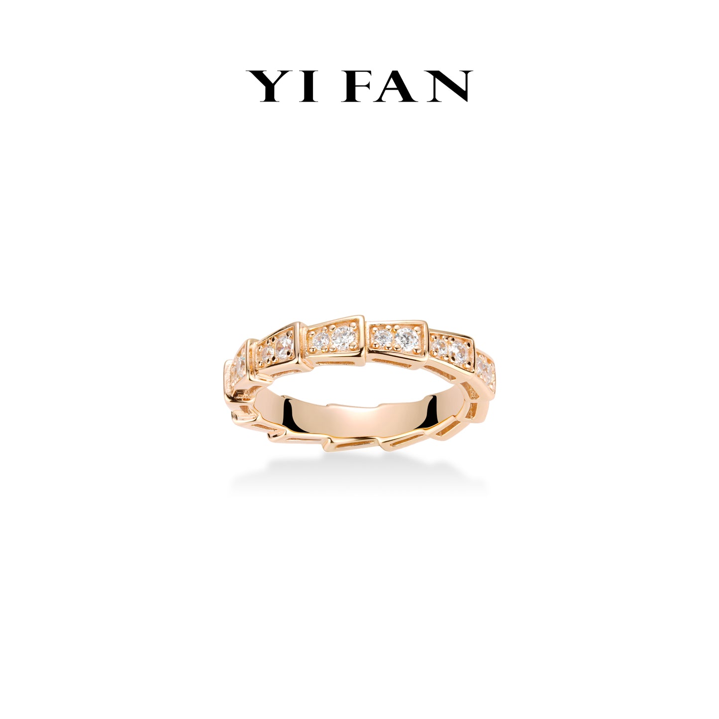 Rose-gold Fever collection: Modern "serpent pattern" detailed Eternity Ring #10008 #05012