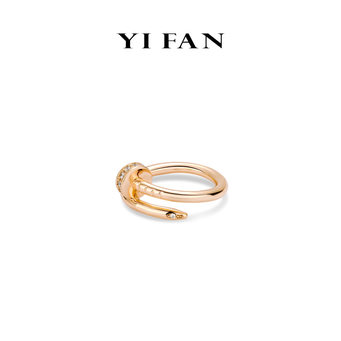 Rose-gold Fever collection: Modern "Nail design" detailed Eternity Ring #10045 #05015