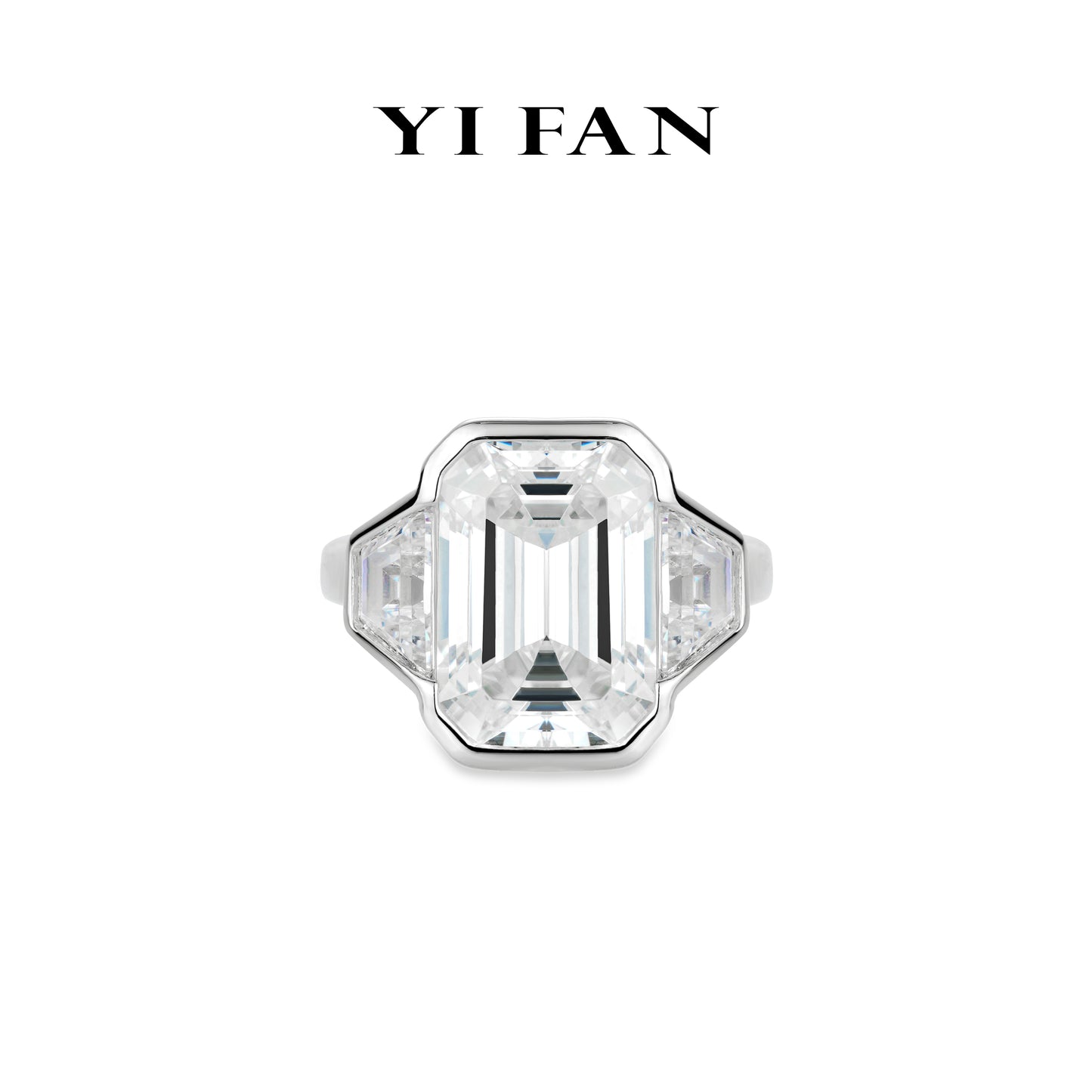 #10140 Eco diamond White Emerald-cut Ring