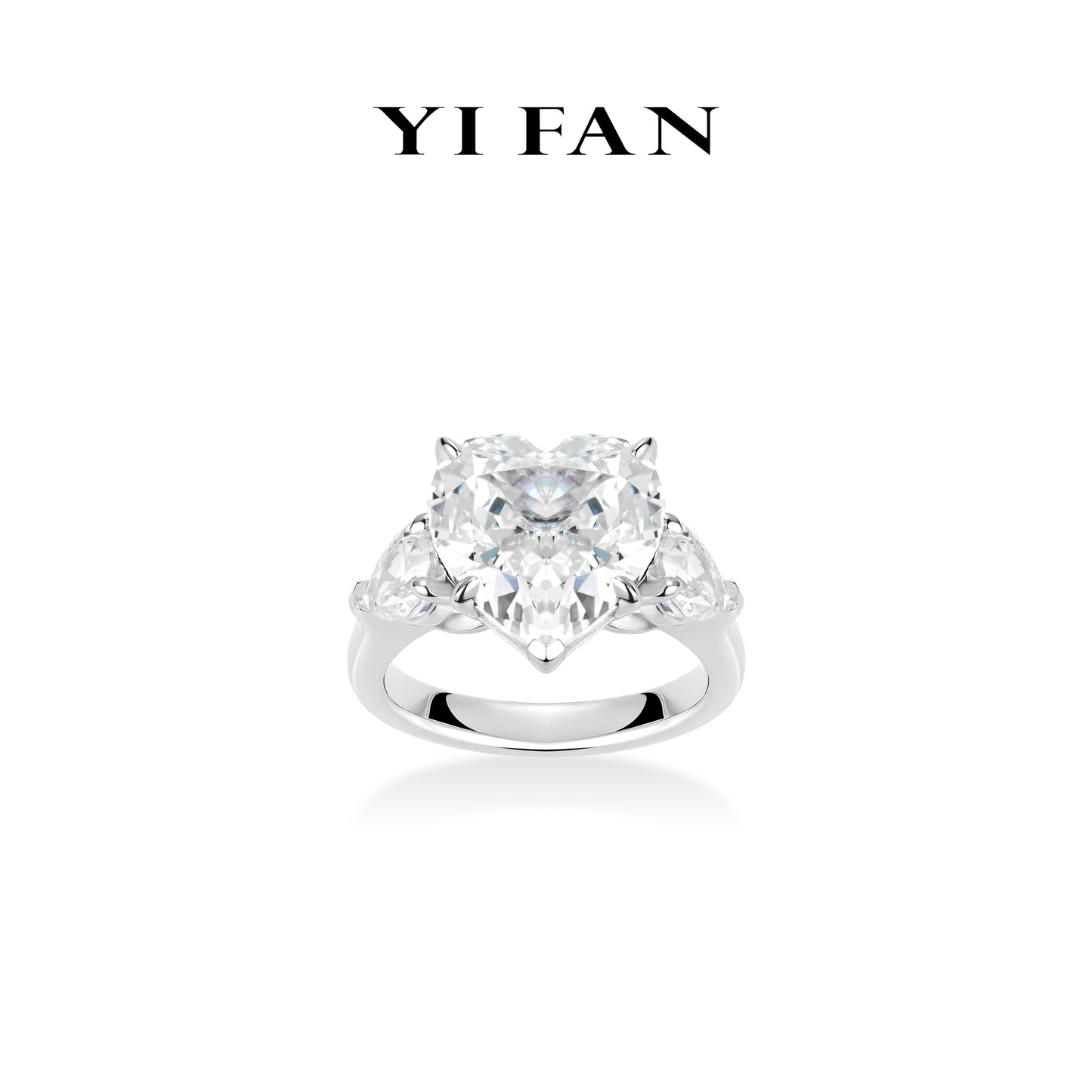 Wedding Collection: Modern "Icy Heart of the Arctic" exquisite 3-stones Ring #10171