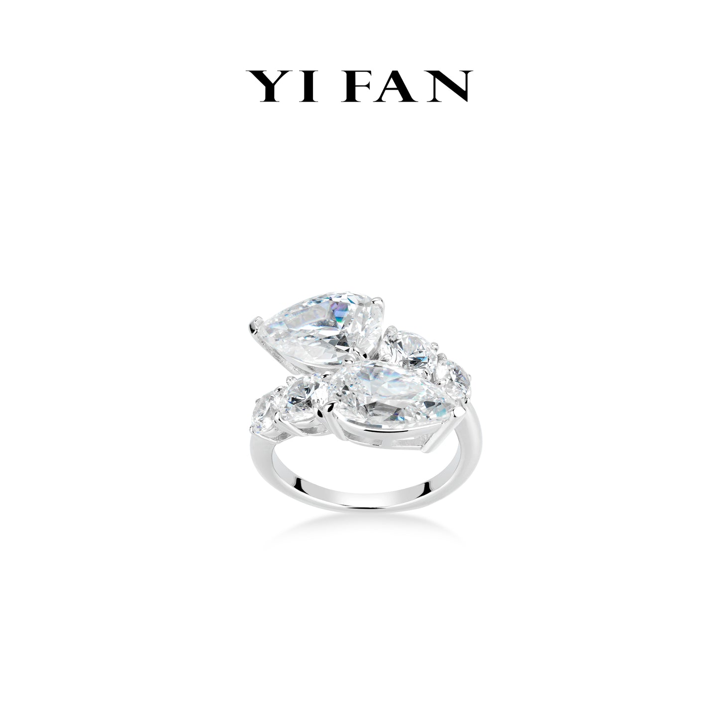 Ethereal Sparkle Collection: Modern "Dual Starlight Elegance" exquisite Serpentine Ring #10199