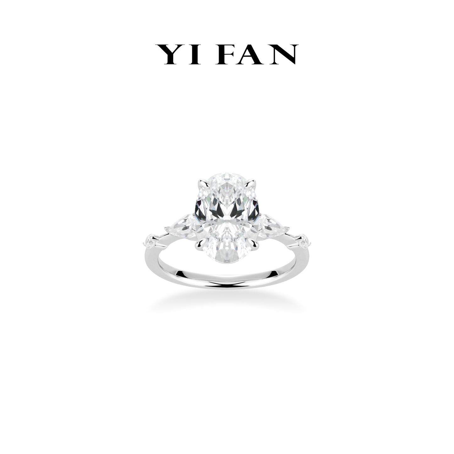 Wedding collection: Modern “Brilliant & Icy Pigeon Egg Rocks” detailed 5-stones Ring #10221 #03086
