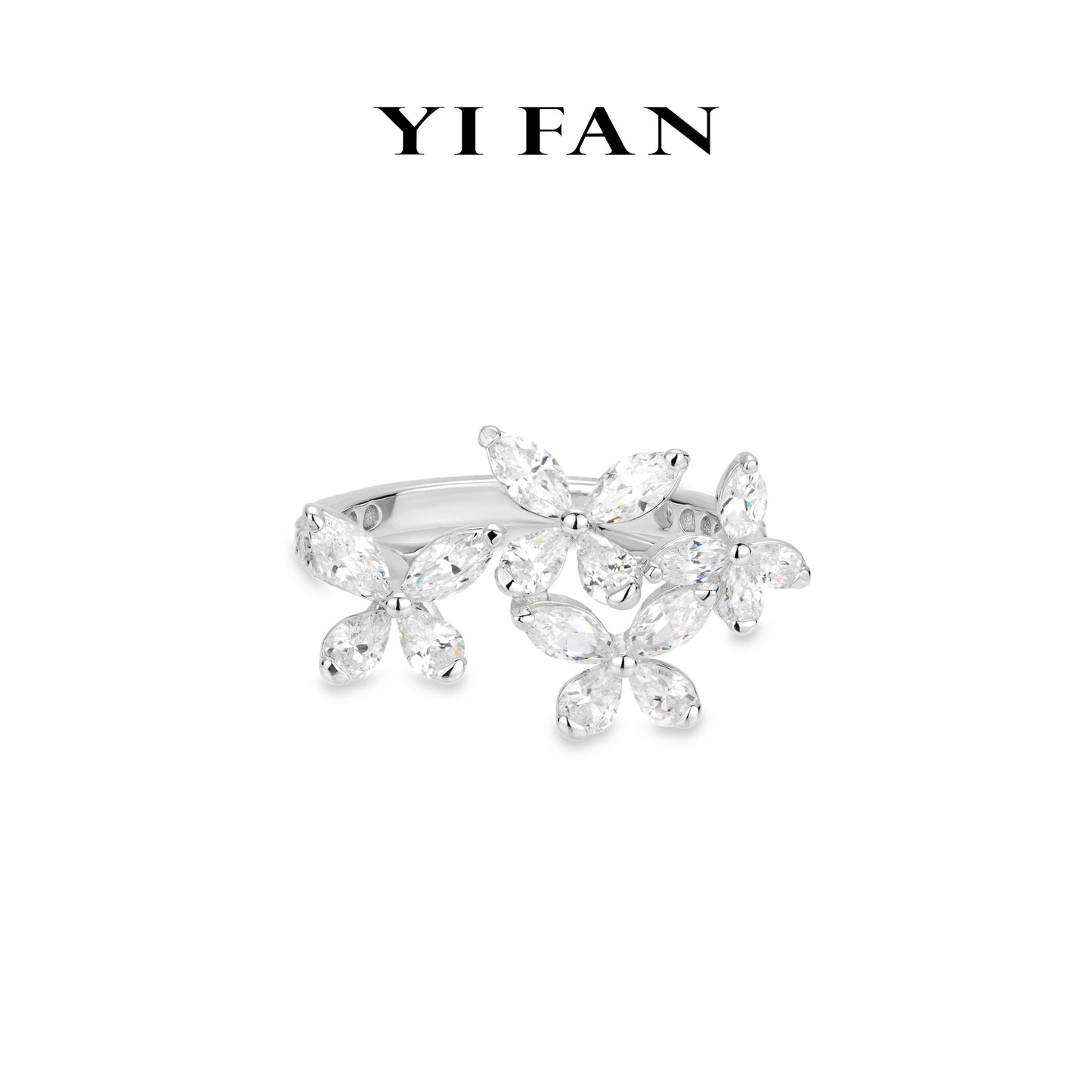 Wedding Collection: Modern "Spring of Hope Gradient Icy Butterfly" exquisite Ring #10237 #03087