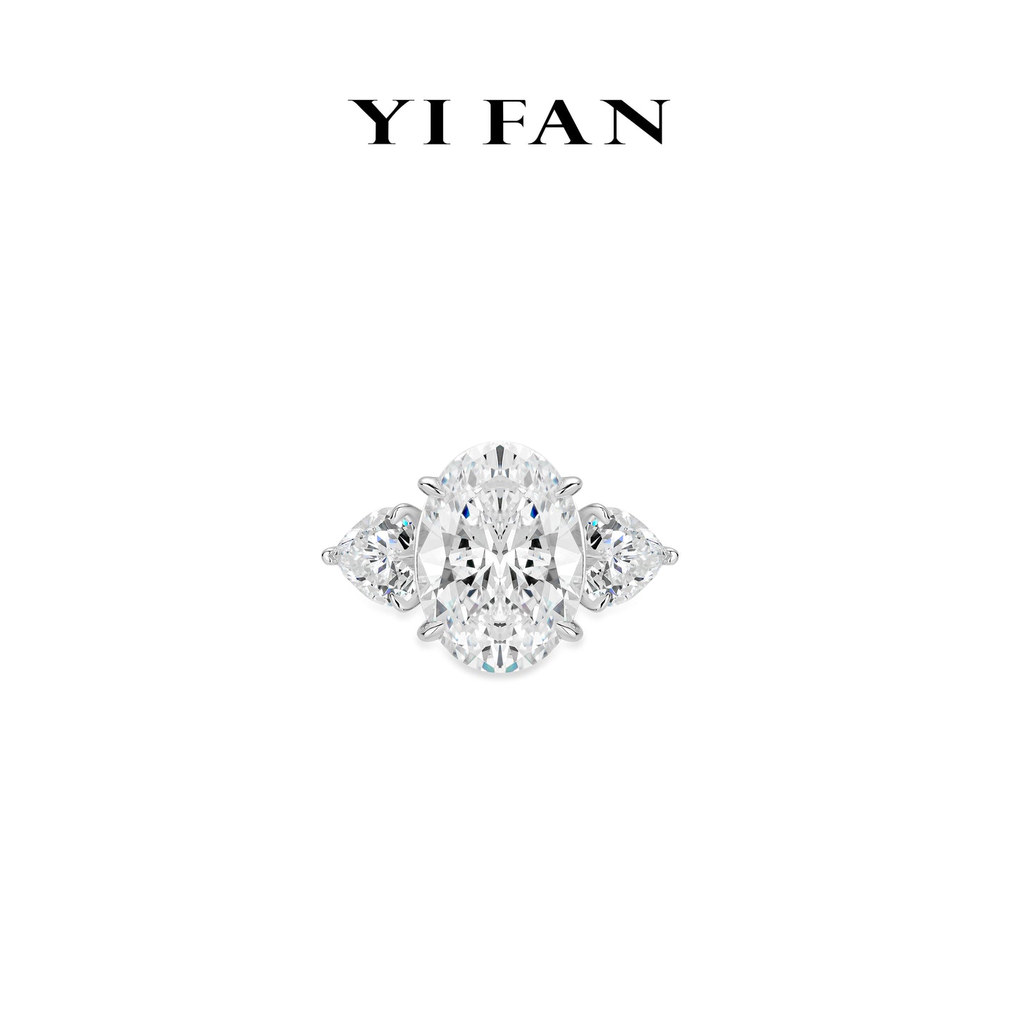 Wedding collection: Luxury “Magnificent Icy Pigeon Egg Rocks” detailed 3-stones 12-carat Ring #10276