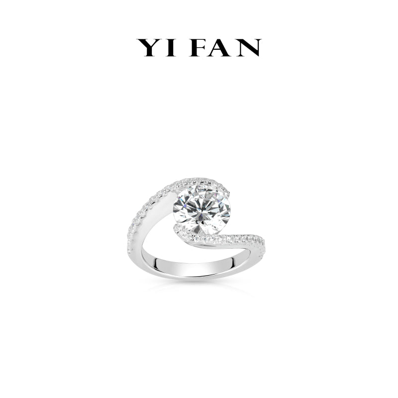 Eco Diamond Collection: Modern "Sunburst Spiral Celestial sparkle" exquisite Ring #10446