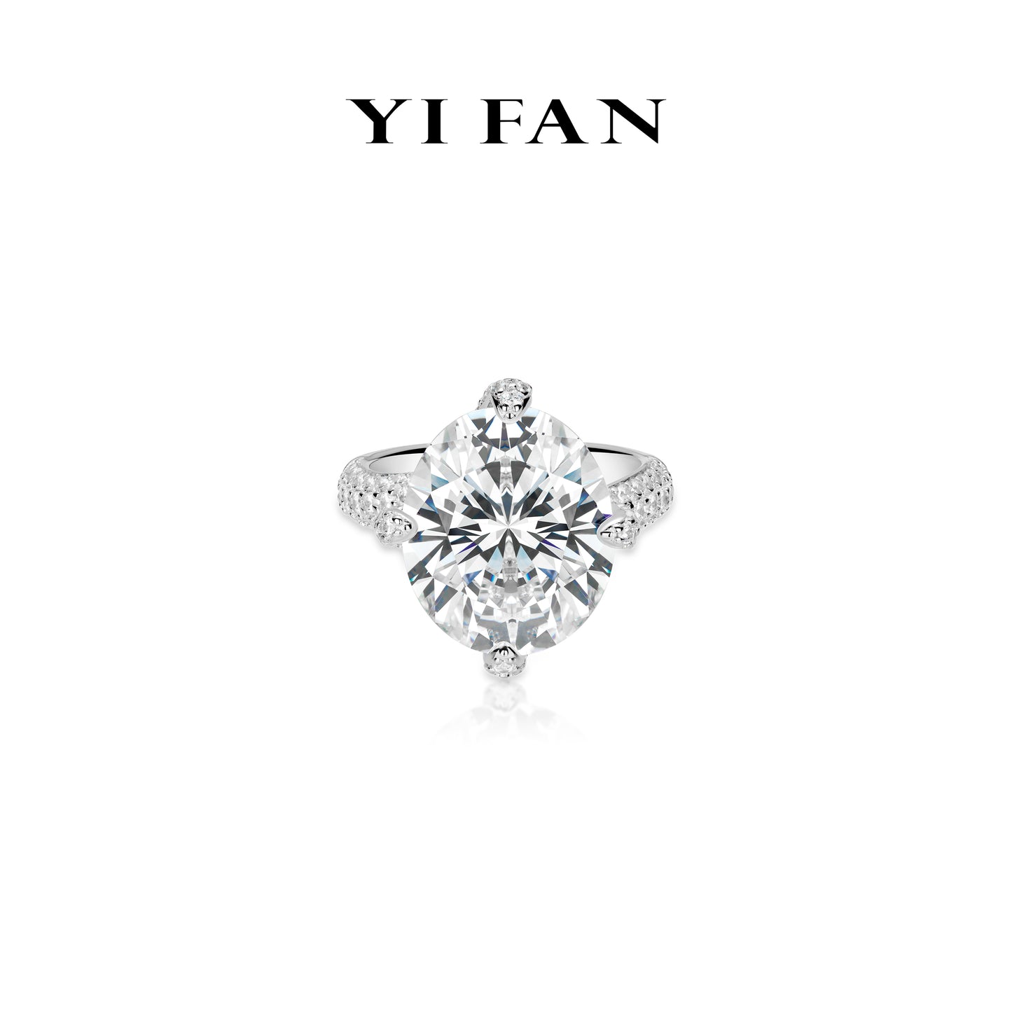 High Jewelry collection: Luxury“centralSparkle Oval Radiance" High-End CoutureRing (solitaire 30 carat) #10258