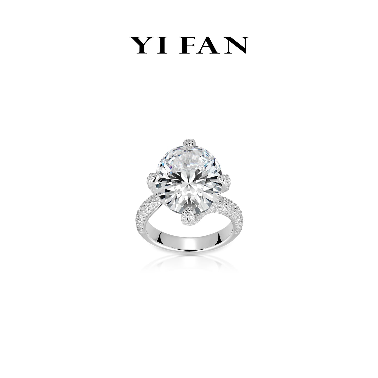 High Jewelry collection: Luxury“centralSparkle Oval Radiance" High-End CoutureRing (solitaire 30 carat) #10258