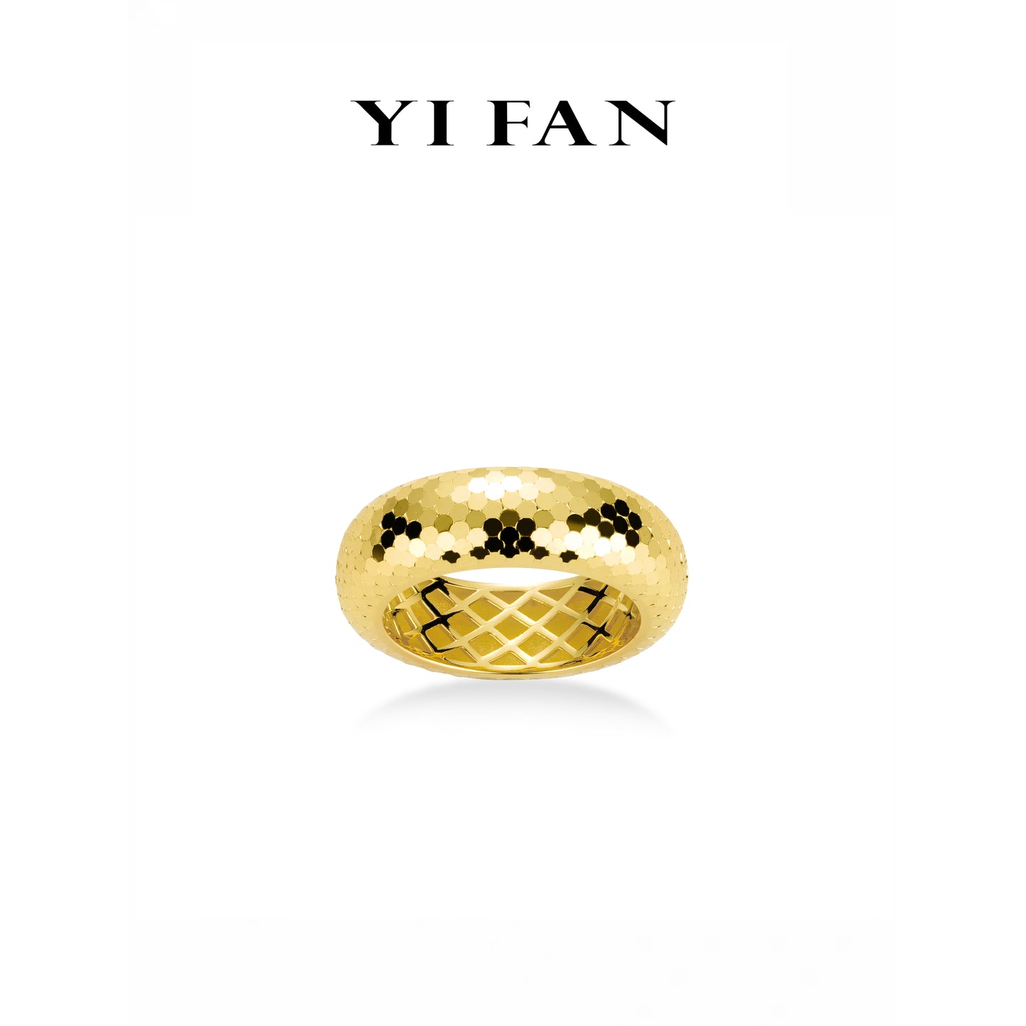 Golden time collection: Modern "Disco ball" detailed Ring #1640 #01002