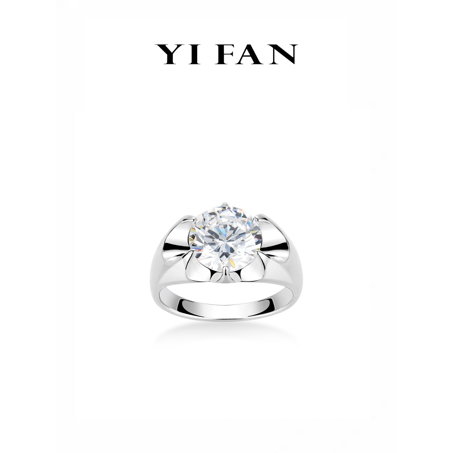 Wedding collection: Brilliant "Unique Bud prong" solitaire Ring (Unisex) #1744